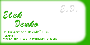 elek demko business card